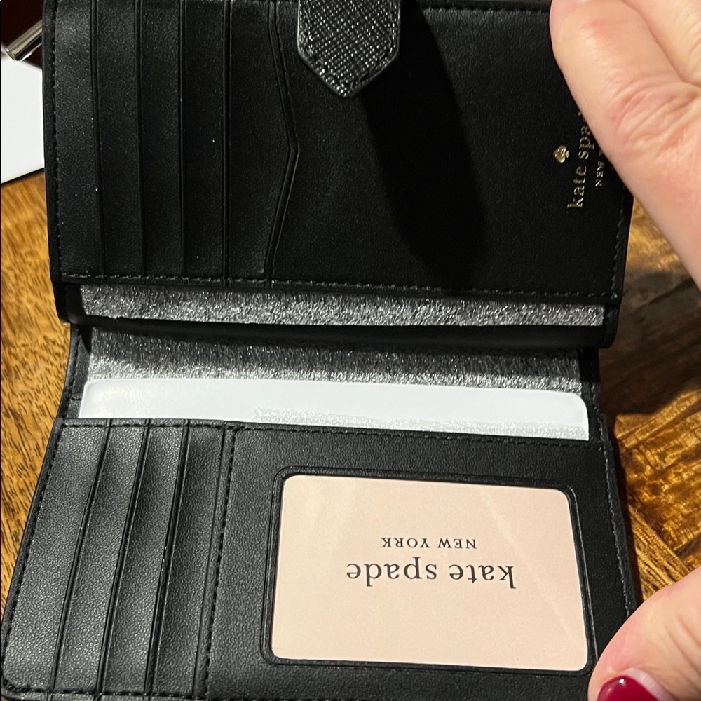 Kate Spade Black Zip Wallet Saffiano Leather - Picture 4 of 13